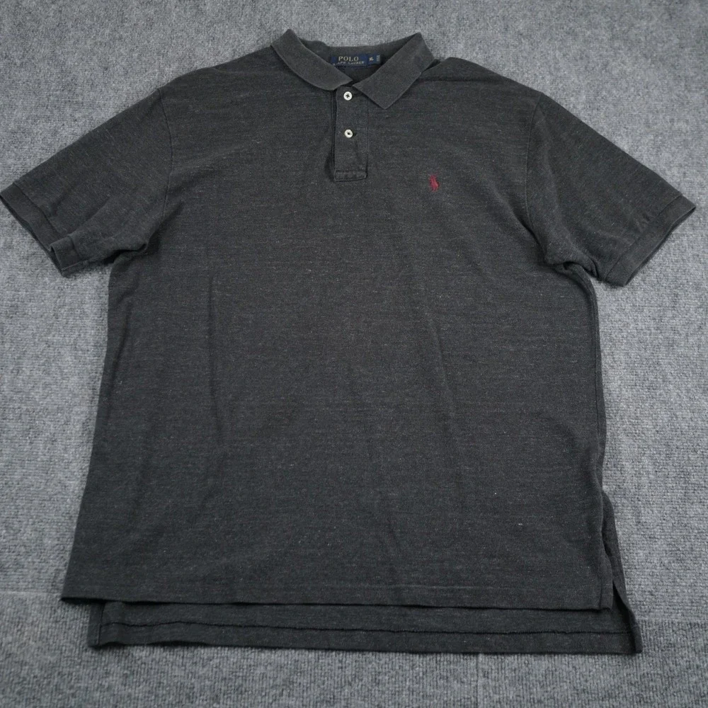 Polo Ralph Lauren Mens XL Charcoal Grey Heather Short Sleeve Pony‎ Logo Polo